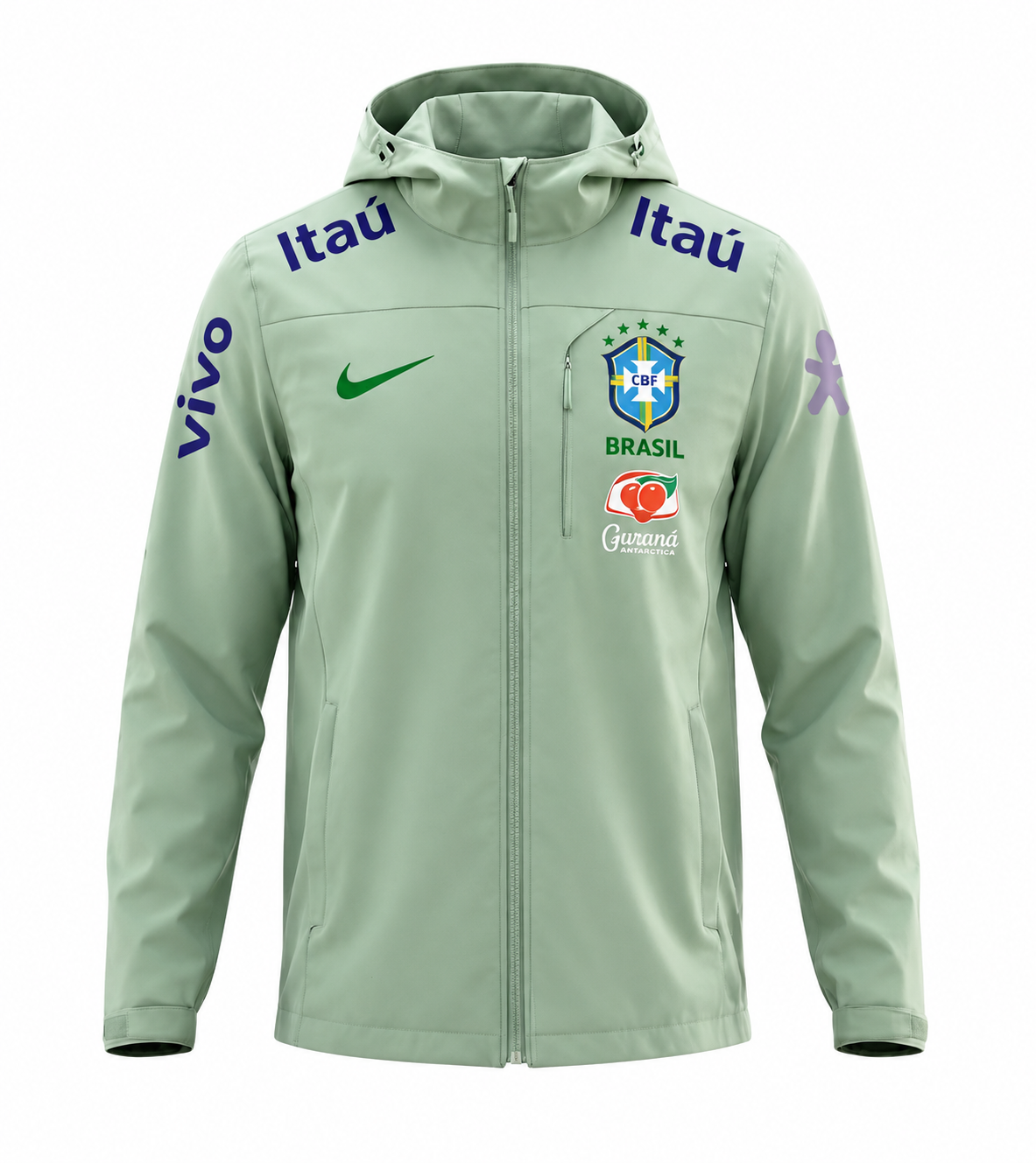 VESTE IMPERMÉABLE BRÉSIL VERTE
